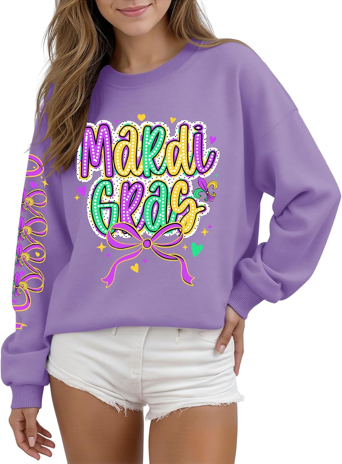 Fat Tuesday Sweatshirt for Women Long Sleeve Shirt New Orleans Novelty Graphic Pullover Outfit