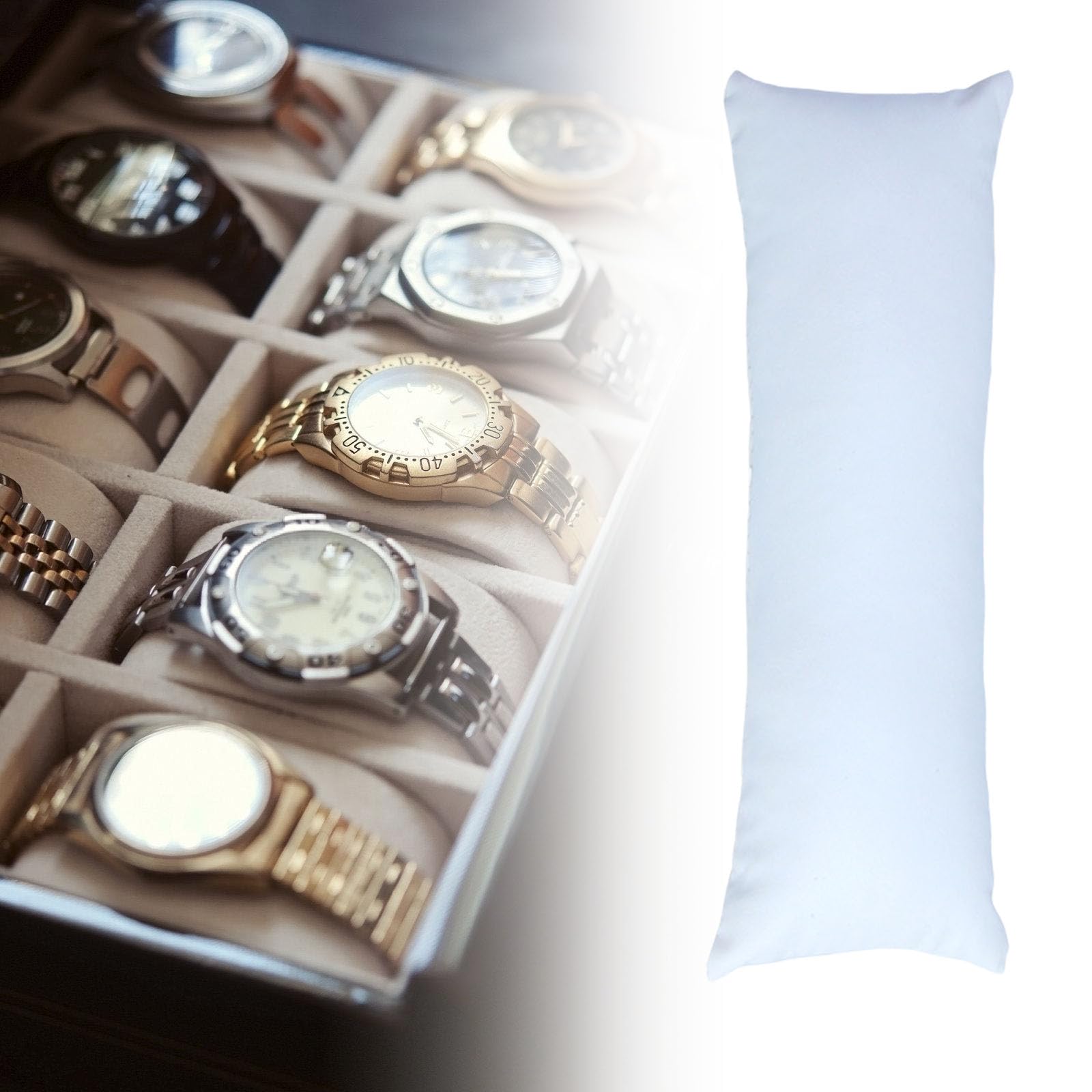 PH PandHall Lot De 4 Coussins Longs En Velours Pour Montres, Bracelets