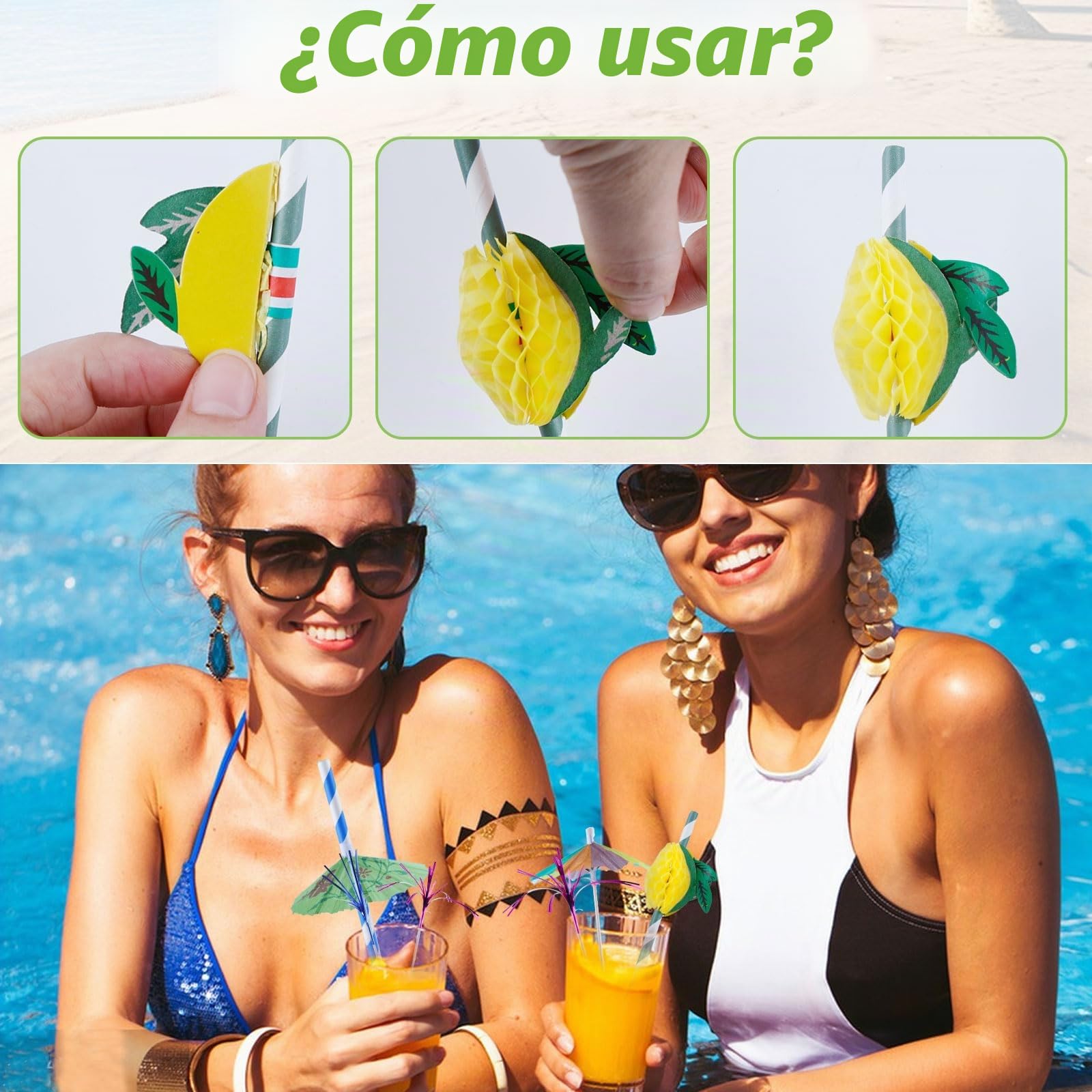 90 unidades de decoración de cócteles, sombrillas de fuegos artificiales, pajitas decorativas, agitadores, palillos de cóctel, bebidas, decoración para verano, fiestas, playa, bodas, bares, bebidas,