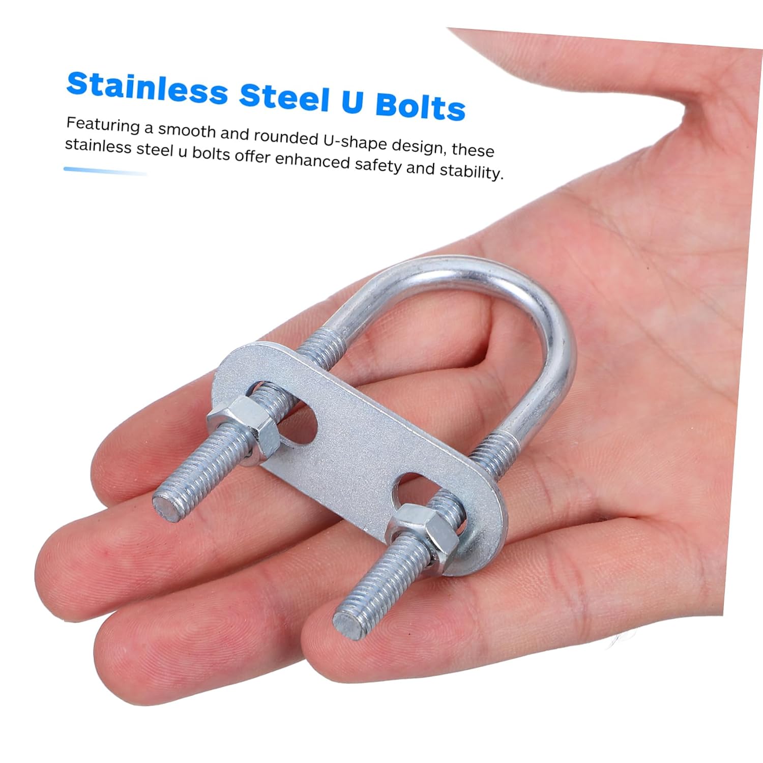 6Pcs Stainless Steel U Bolts Round U Bolts with Nuts Washers for Automotive and Trailer Applications Heavy Duty U Bolt Kit for