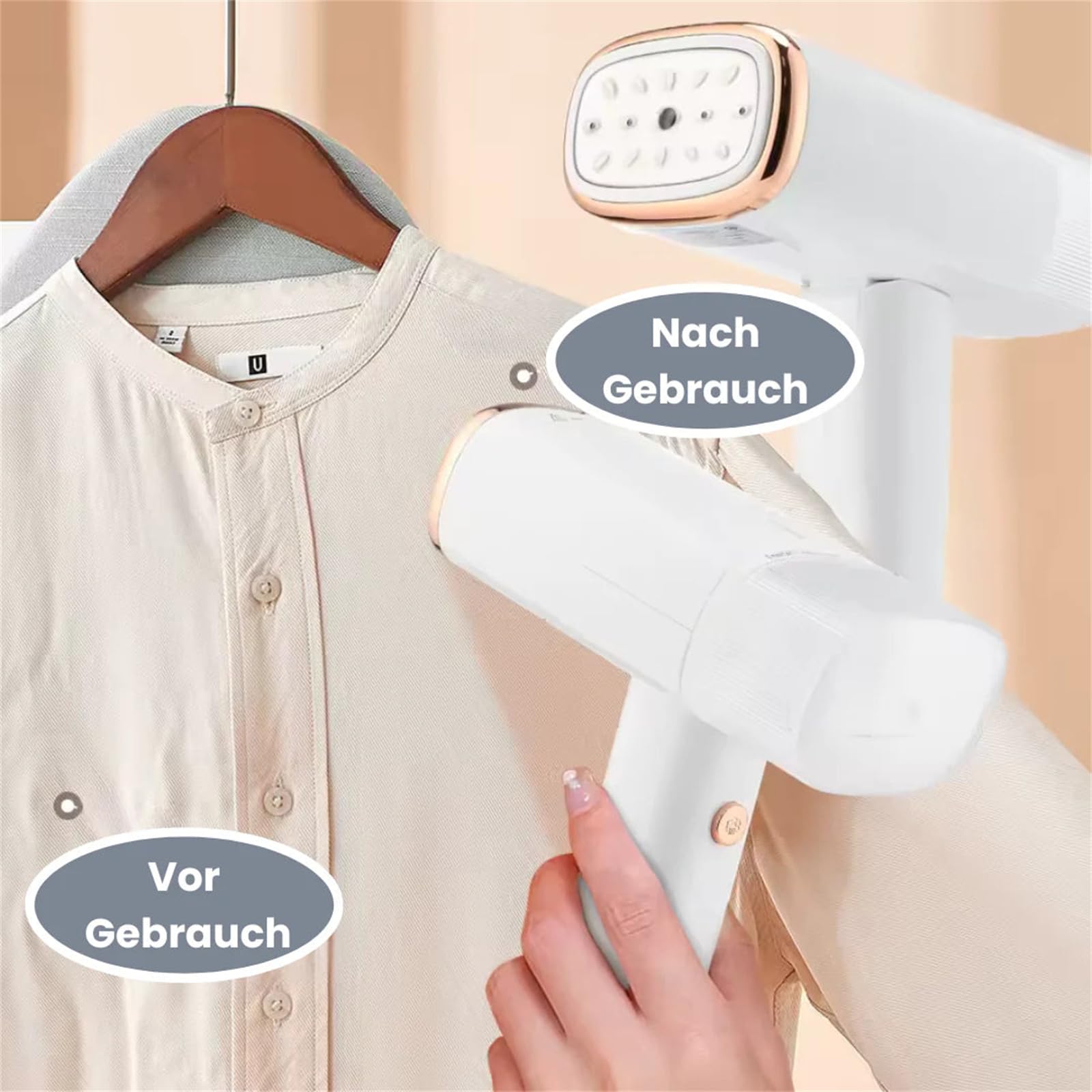 beyoulife steamix pro Tragbarer Handdampfer Faltbares Dampfbügeleisen zum schnellen Entfernen von Falten für Zuhause und unterwegs