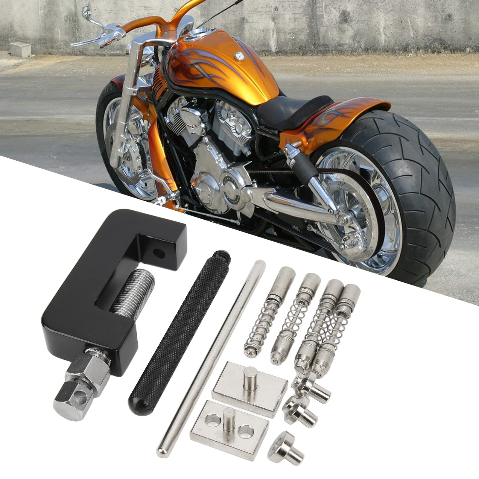 12 pièces ensemble d'outils de rivetage de coupe-chaîne, ensemble d'outils de rivetage de disjoncteur de coupe-chaîne de moto universel en acier allié avec boîte de rangement, kit d'outils