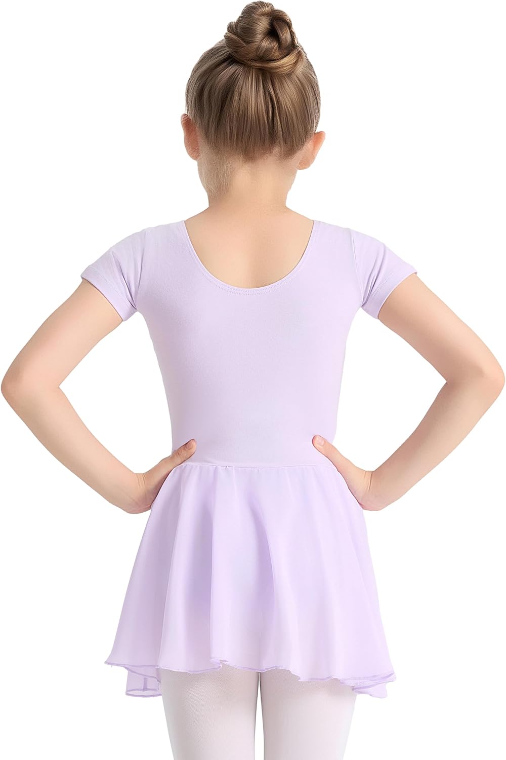 Ballet Leotards for Girls Ballet Dress for Toddler Dance Leotard Outfit with Short Sleeve and Skirt, 2T-11Y