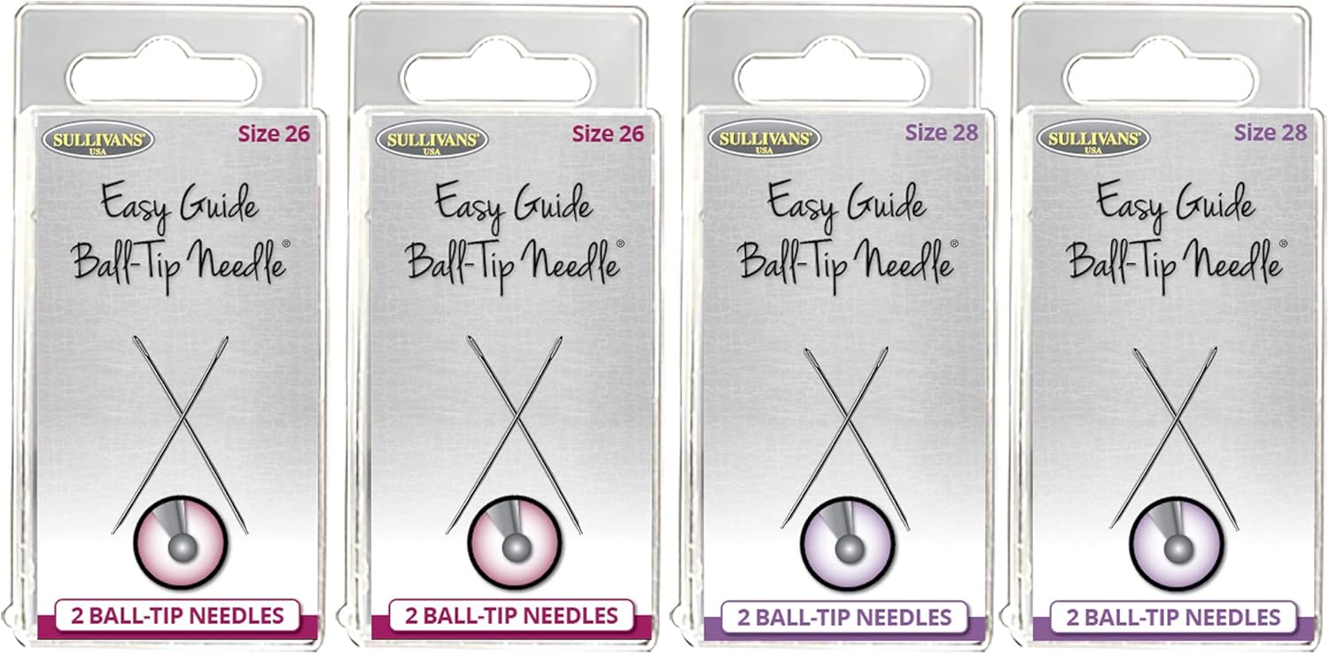 The Easy Guide Ball-Tip Needles® Size 26 and Size 28 Bundle, 4 Packages, 8 Needles