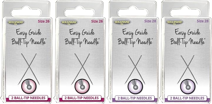 The Easy Guide Ball-Tip Needles Size 26 and Size 28 Bundle, 4 Packages, 8 Needles