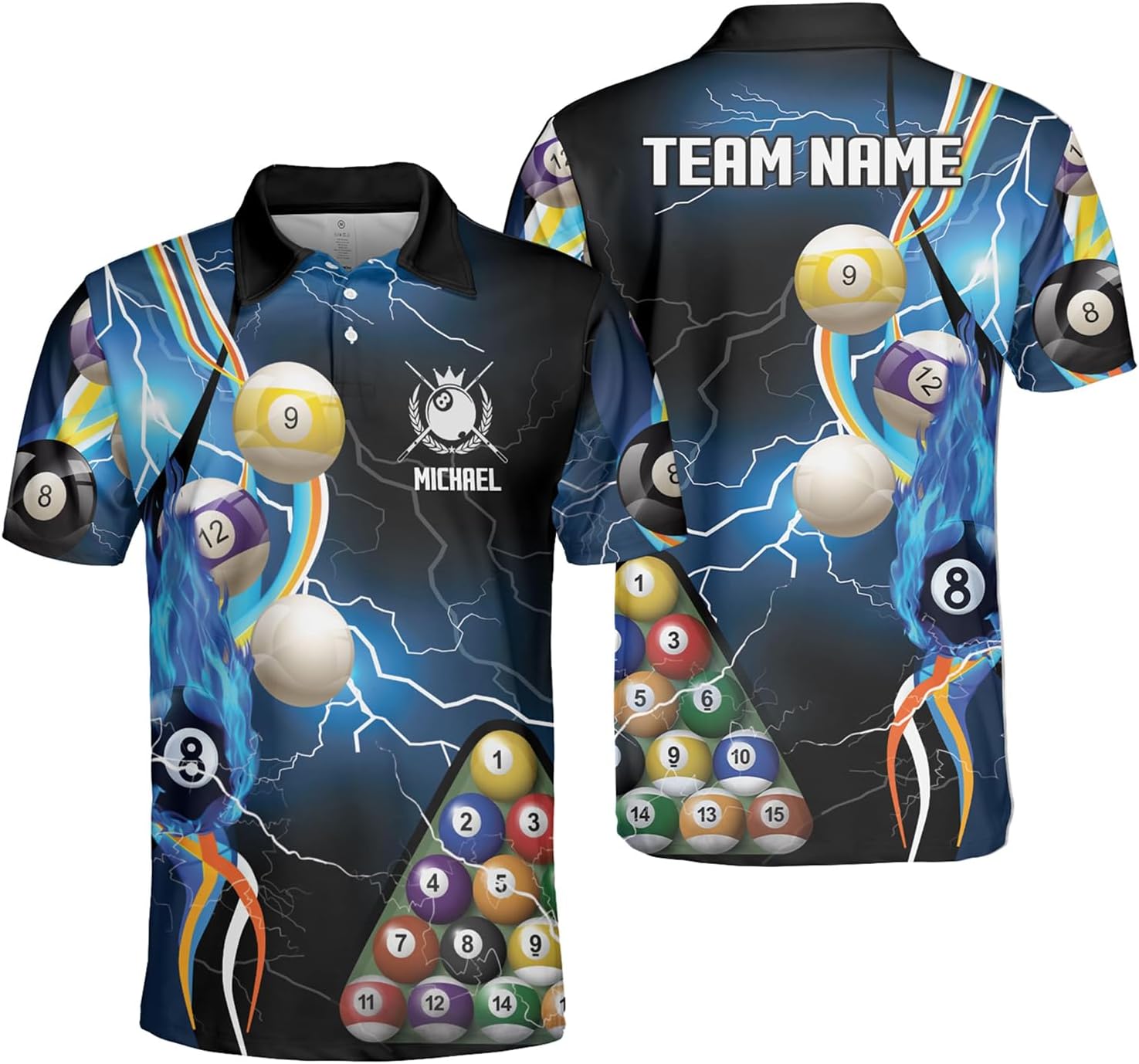 SHAANT Custom Billiards Shirts, Billiard Polo Shirt for Men, Men's Billiards Shirts, Personalized Billiard Jersey, Billiards Team Shirts Black