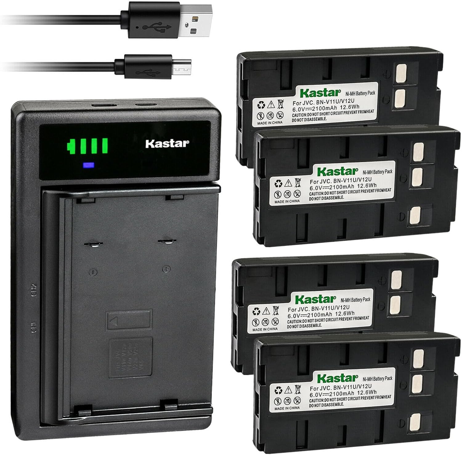 Kastar 4-Pack Battery and Smart USB Charger Replacement for Panasonic PV-L657 PV-L659 PV-L757 PV-L857 PV-S332 PV-S372 PV-S43 PV-S53 PV-S62 PV-S63 PV-S630 PV-S64 PV-S72 PV-S770A Camcorder