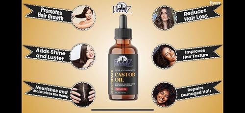 Miniatura 4 de Aceite de ricino (4 onzas), orgánico certificado por USDA, 100% puro, prensado en frío, sin hexano, estimula el crecimiento de pestañas, cejas,