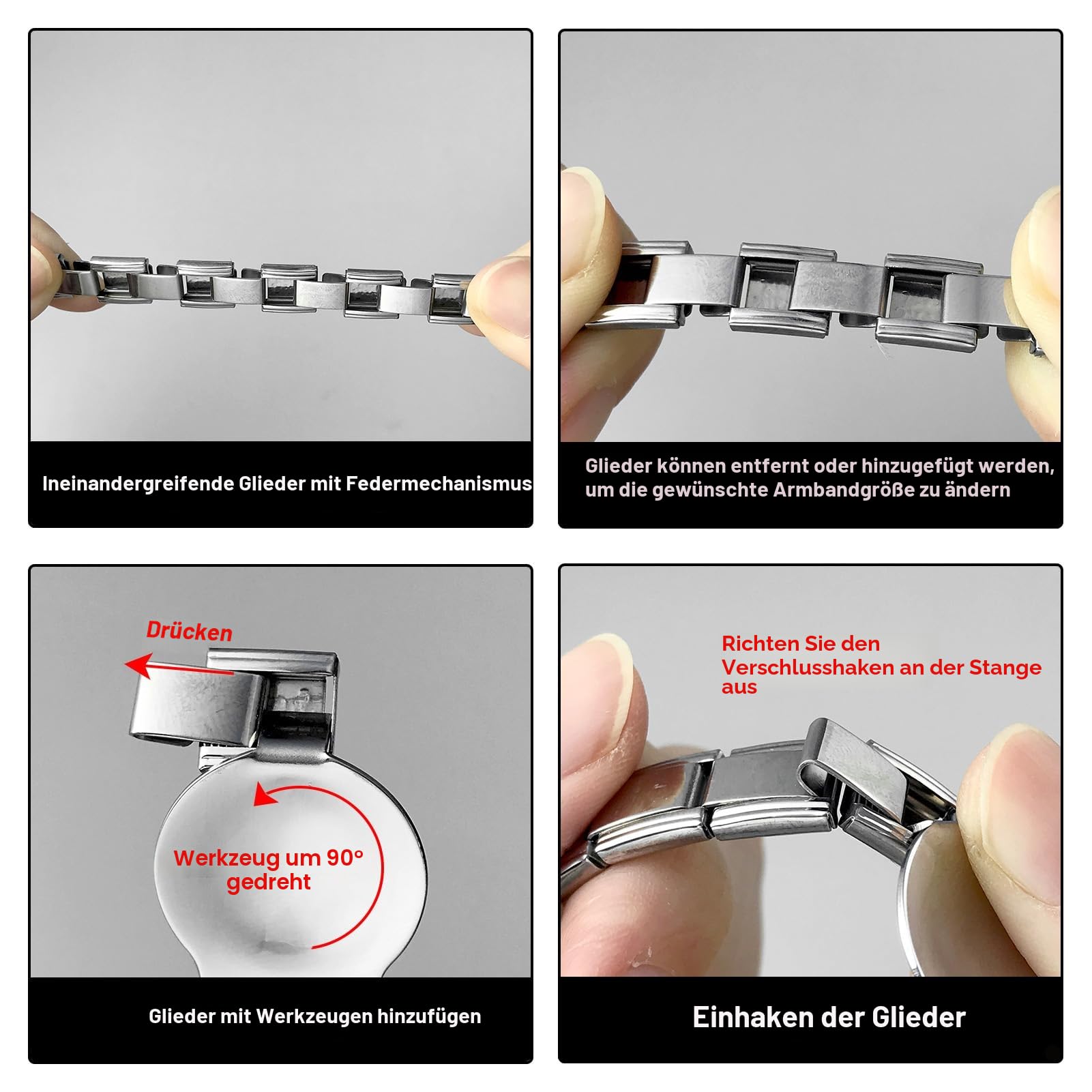 GEMOSA Italienisches Charm-Armband – Modulares, personalisierbares Armband für Damen und Herren – DIY Geschenkidee