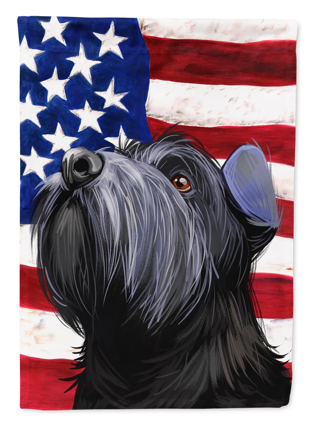 Caroline's Treasures CK6725GF Standard Schnauzer Black American Flag Garden Flag Mailbox Flag Decorative Yard Flag Banner Outside Patio Artwork Yard