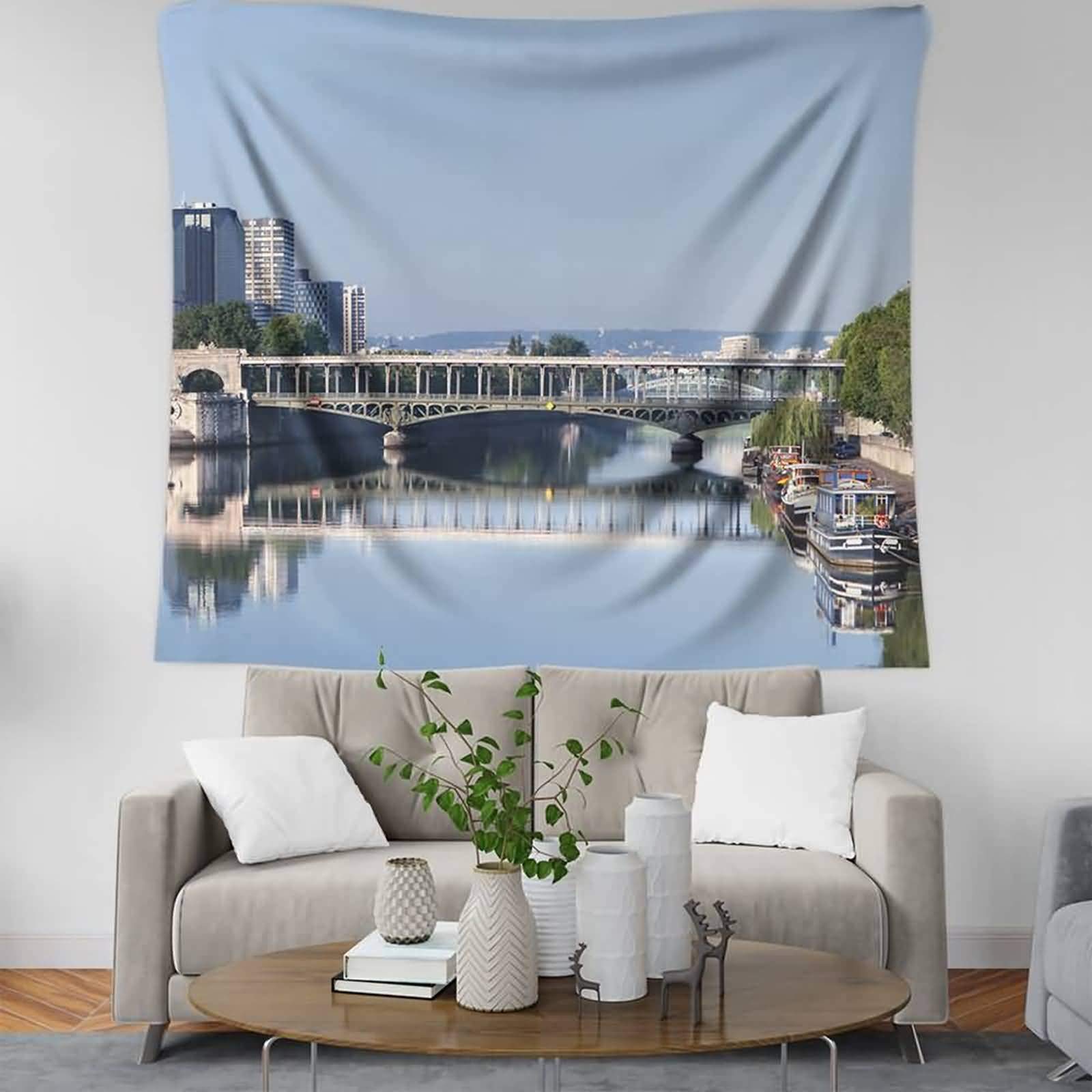 Tapisserie murale Tour Eiffel style 10 toile imprimée mode decoration 150x150cm