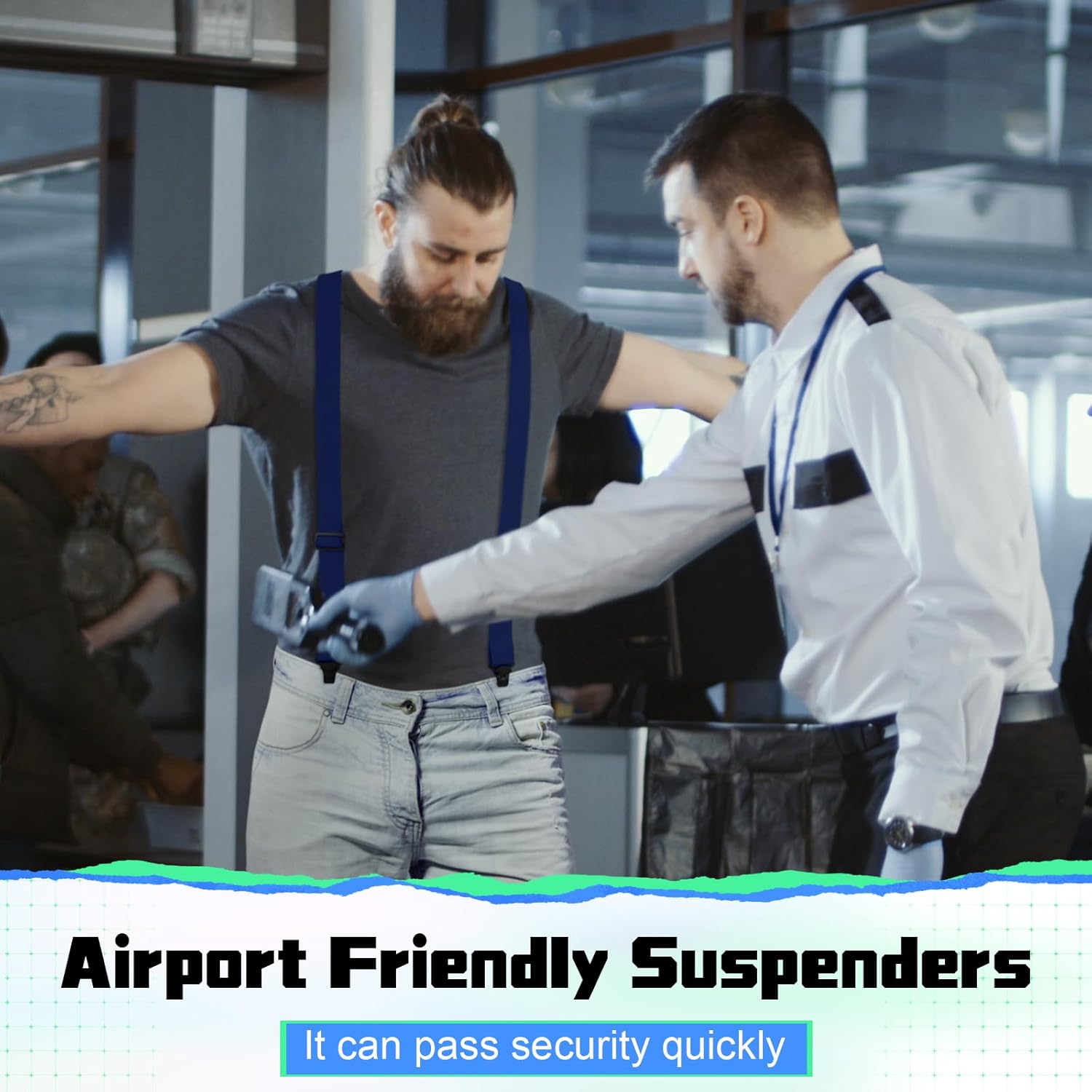 Jiuguva Men's Hidden Undershirt Suspender Men Airport Friendly Straps Y Back Athletic Suspender Heavy Duty for Jeans Shirt - Image 4