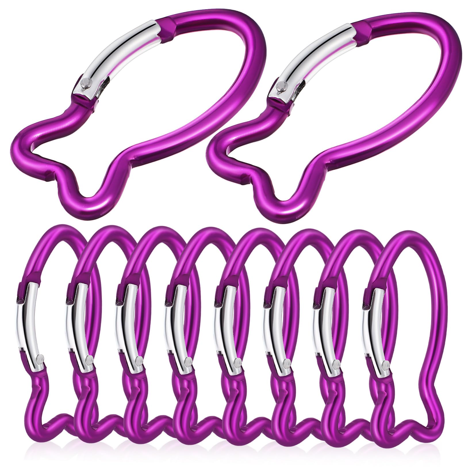 SUPVOX 10 Pezzi Moschettoni Carabiner Forma di Pesce in Alluminio Robusti e Leggeri per Zaini e Attrezzatura da Campeggio Accessori Outdoor Resistente e Pratico