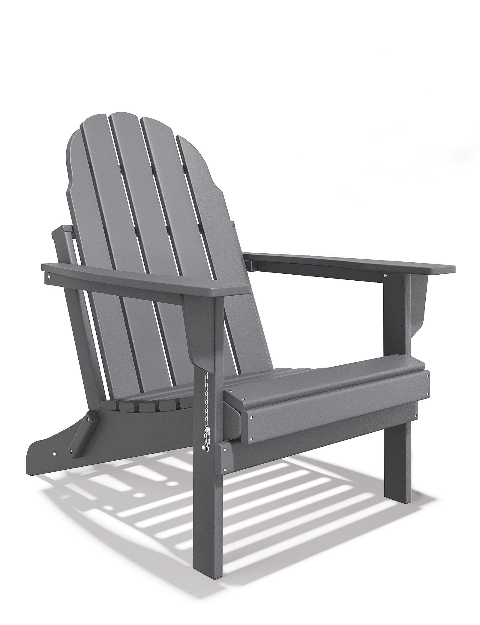 Faltbarer Adirondack-Stuhl Aus HDPE-Polyholz – Wetterfest, übergroß, Für Garten/ Balkon/ Camping, Schwarz, 450 Lbs Tragkraft