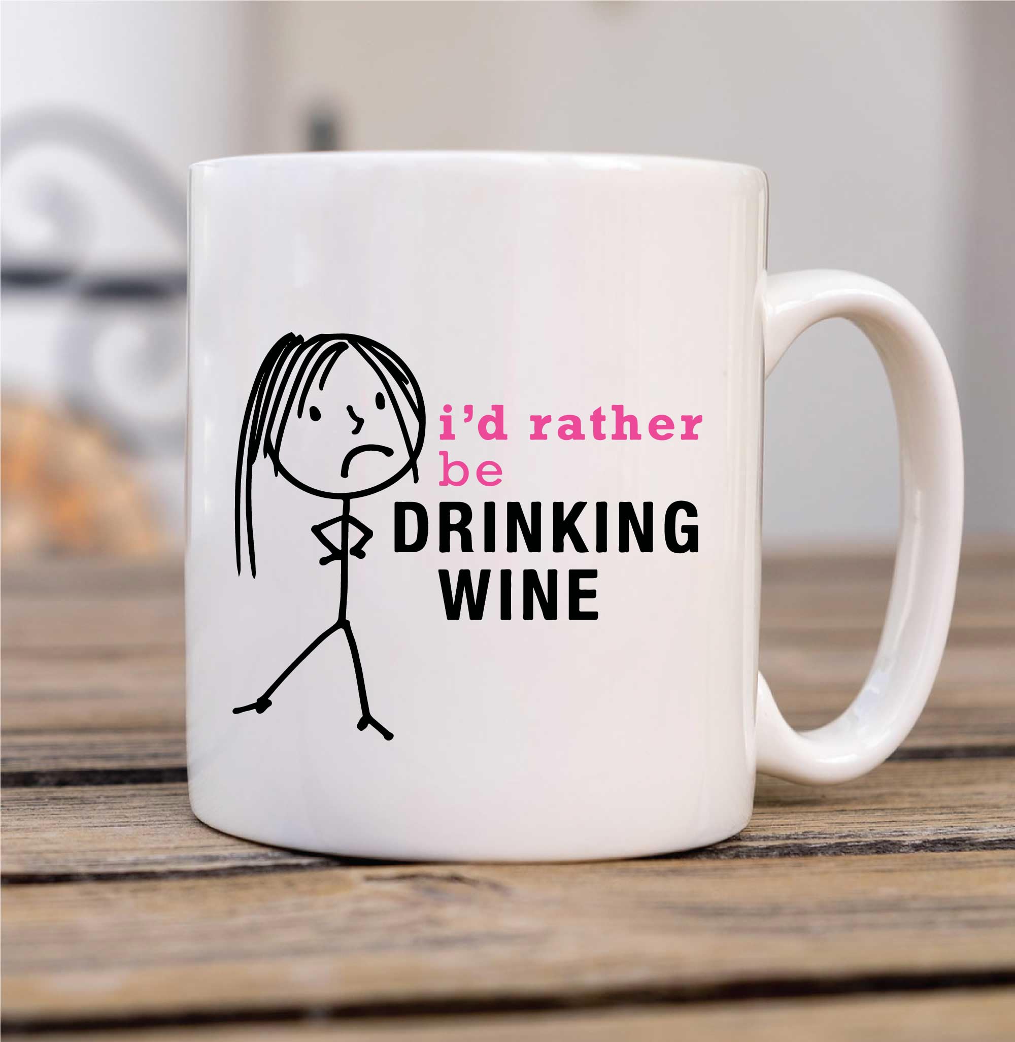 60 Second Makeover Limited Ladies I'd Rather Be Drinking Wine Mug Cup Gift Friend Christmas Birthday Gift