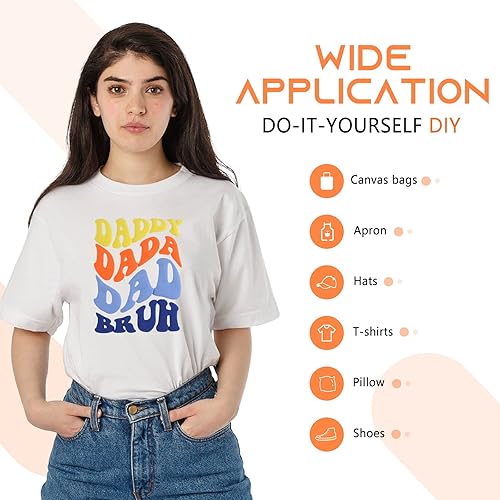 Miniatura 6 de Tintnut Orang Puff Vinilo termotransferible  10 pulgadas x 6 pies 3D suave naranja Puff HTV rollo de transferencia de calor de vinilo espumoso para