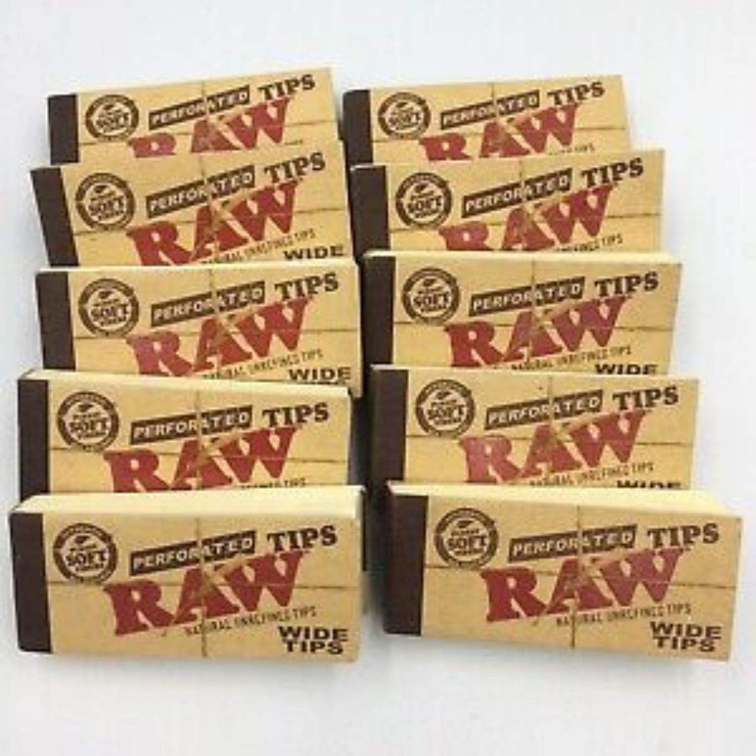 Raw Wide & Perforated Rolling Paper Filter Tips/Roaches Pack of 10 by OutonTrip (raw tips/filter tips/roach/cigarette filter/roach book/roach paper)