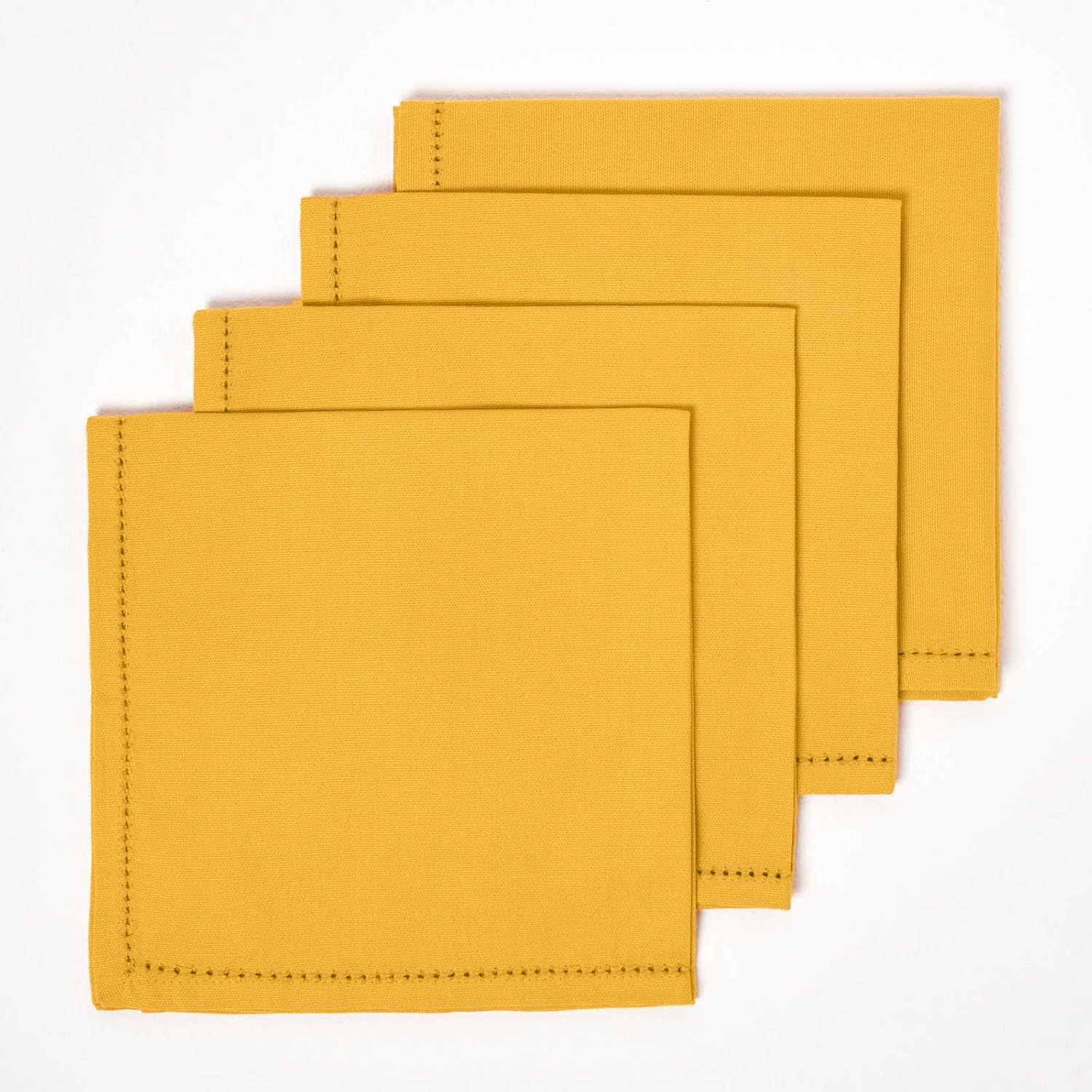 B&Q -  Mustard Yellow Cotton Napkins Pack Of 4Plain Fabric Table Napkins45 X 45CmWashable & Reusable For PartiesEvents