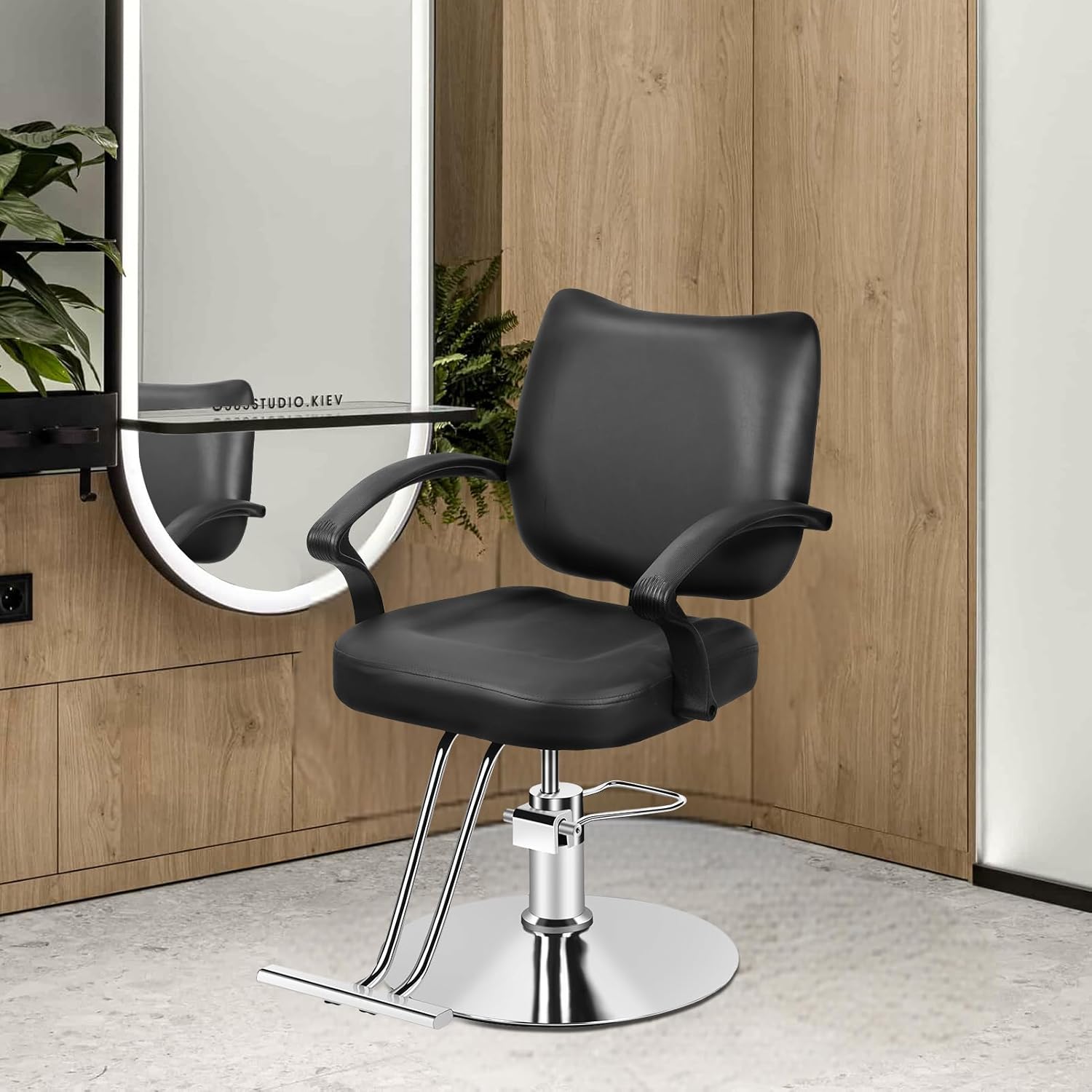 Barber Chair Salon Chair for Hair Stylist, Heavy Duty Styling Chairs Hair Styling Chairs with Height Adjustable 360 Degrees Rolling Swivel for Salon Barbershop Tattoo Luxury Spas Shampoo