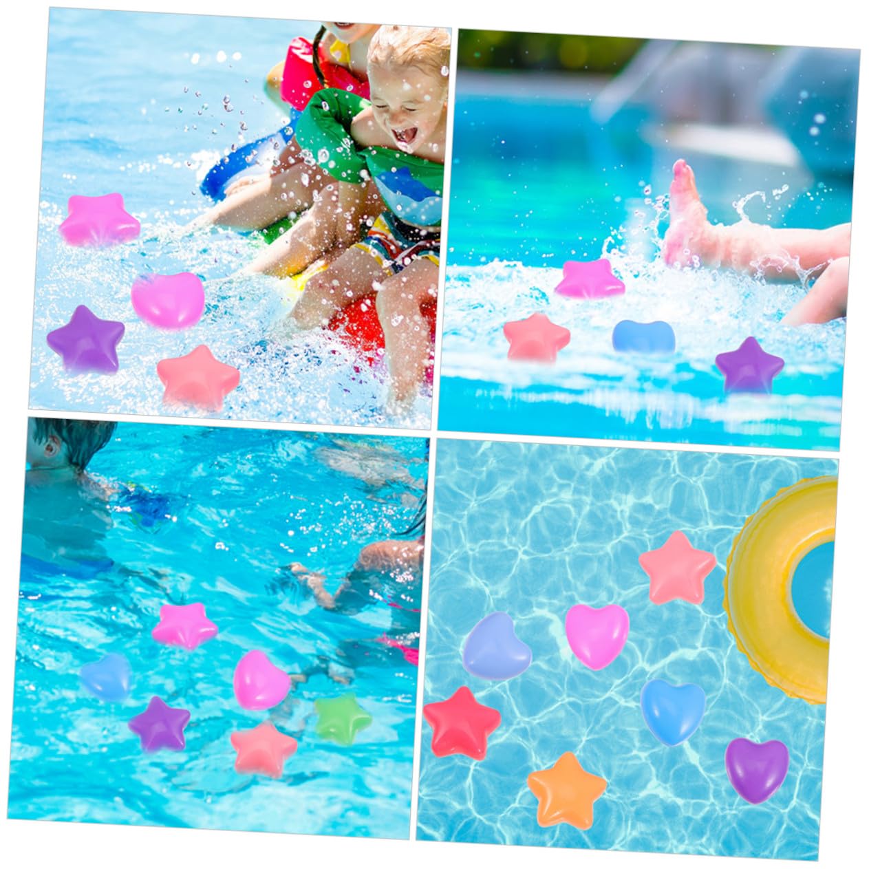 Palle Piscina a Stella e Cuore 80 Pezzi in Pe per Ragazzo Ragazza