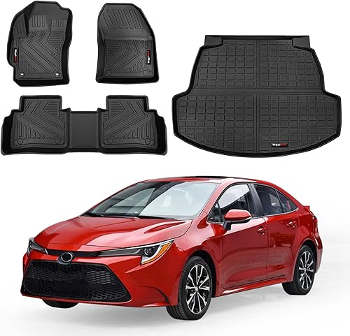 Wqyimat Alfombrillas de coche para Toyota Corolla 2020-2024 y forro de carga para todo tipo de clima (tapetes Toyota Corolla 2020-2024 + forro de