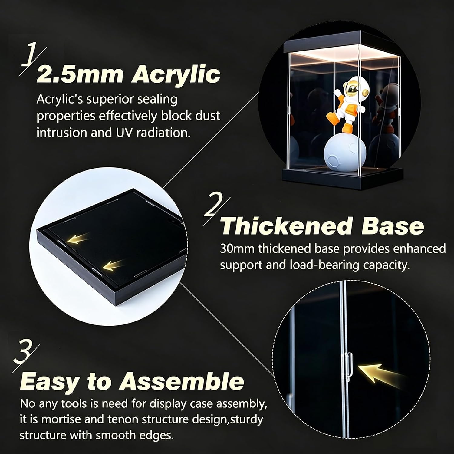 Extra Long C Acrylic Display Case with Ambient Lighting - Dustproof Showcase for Car & Ship Models, Self-Assembly, 75x15x15cm (30x6x6in) - Perfect Collectible Display Box image 4