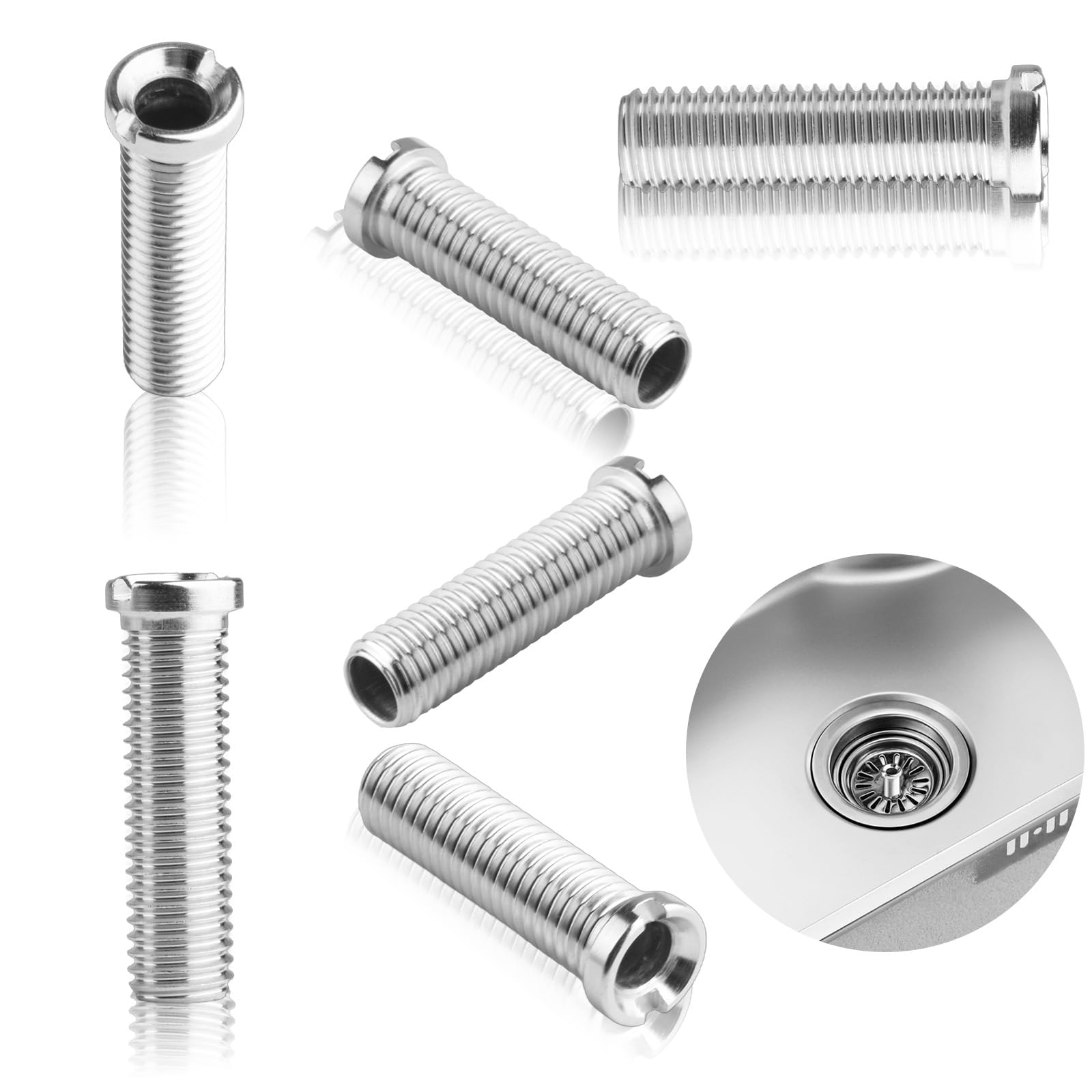 Vite Cava Per Lavello M12 X 45 Mm, In Acciaio 304, Ricambio Per Lavandino, 1 Pezzo - 3