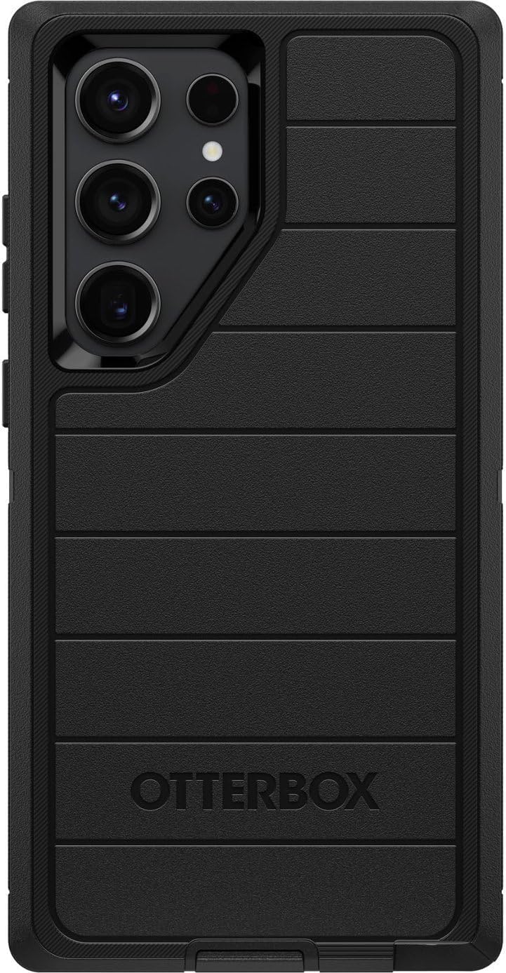 Galaxy S23 Ultra (Only) - Defender Series Case - Black, Rugged & Durable - with Port Protection - Case Only - Microbial Defense Protection - Non-Retail Packaging