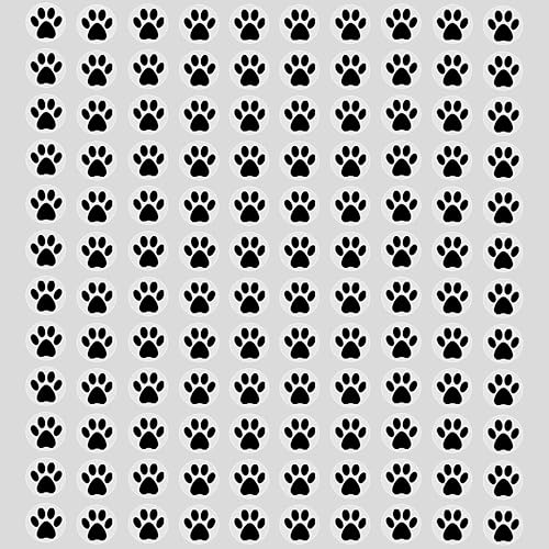 Yeachlaing 2400 calcomanías redondas transparentes de 0.5 pulgadas, mini calcomanías transparentes en forma de pata para profesores, tabla de