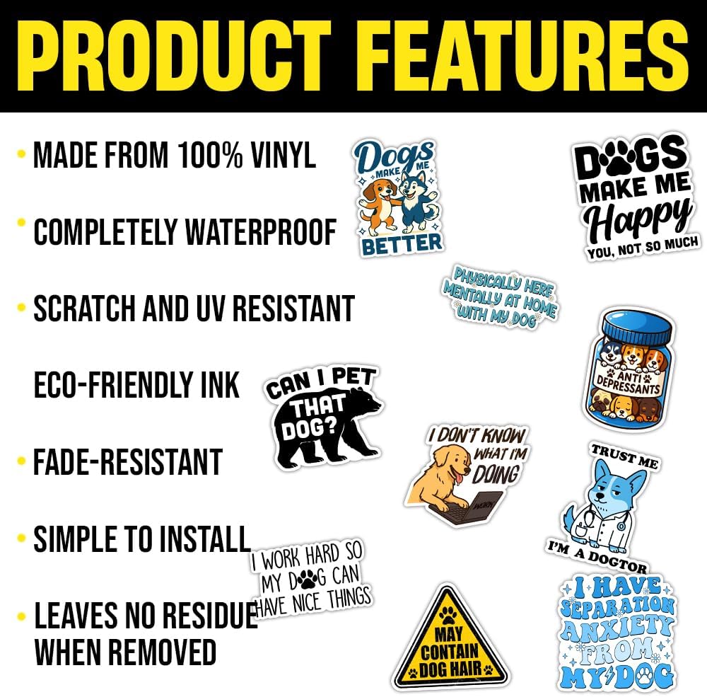 10PCS (3X3) Cute Dogs Sticker, Dog Lover Sticker, can i pet That Dog Stickers, Decorations Decal for Laptop Water Bottle Phone car Window - Image 3