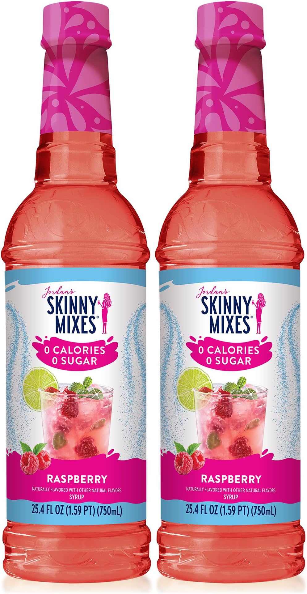 Sugar Free Syrup, Raspberry Flavor, Fruit Flavored Water Enhancer, Drink Mix for Ice Tea, Lemonade & More, Zero Calorie Flavoring, Keto Friendly, 25.4 Fl Oz, 2 Pack