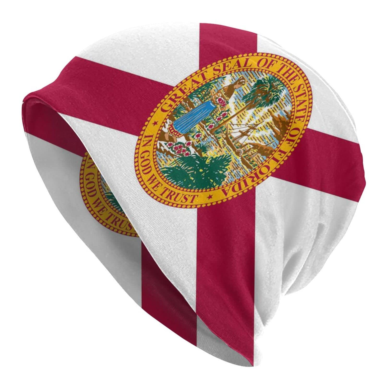 TZT Florida Flag Beanie Hats Skull Cap Adult Knit Hat Soft Balaclava Baggy Hat Outdoor for Mens Womens