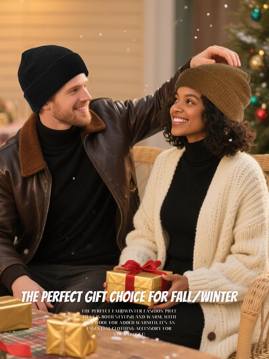 100% Merino Wool Beanie Hat for Women Men, Cuffed Knit Warm Winter Hats,Slouchy Beanies Fisherman Skull Cap Watch Caps - Image 4