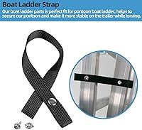 Vista 3 de Correa de escalera para pontón, accesorios de lancha pontón con broche de acero inoxidable y perno de tornillo, extra resistente, 4500 libras