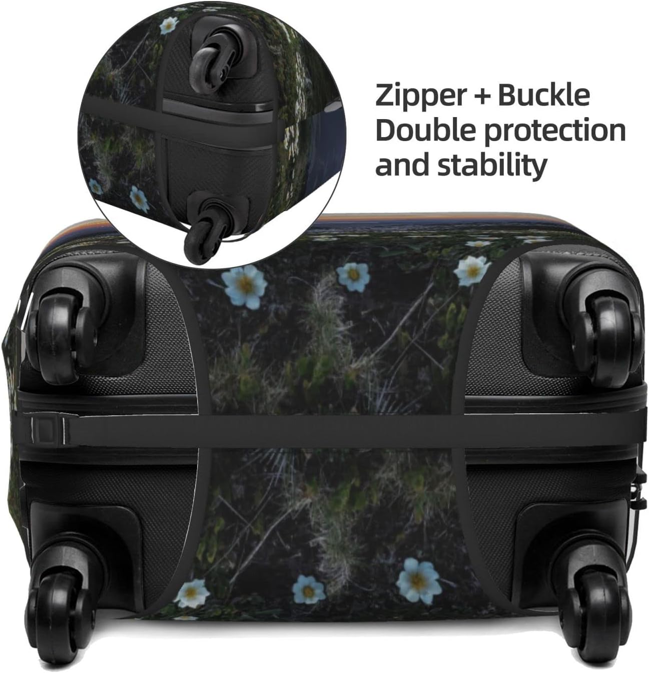 review 5PCS Double-Sided Custom Elastic Luggage Covers Personalized Suitcase Cover Design Your Own Text Photo Logo Washable Scratch Resistant Baggage Trunk Protector Covers for Travel (Small)