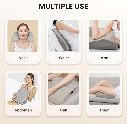 Miniatura 6 de Masajeador de espalda para aliviar el dolor de tejido profundo, masajeador Shiatsu de espalda y cuello con calor relajante, almohada de masaje de