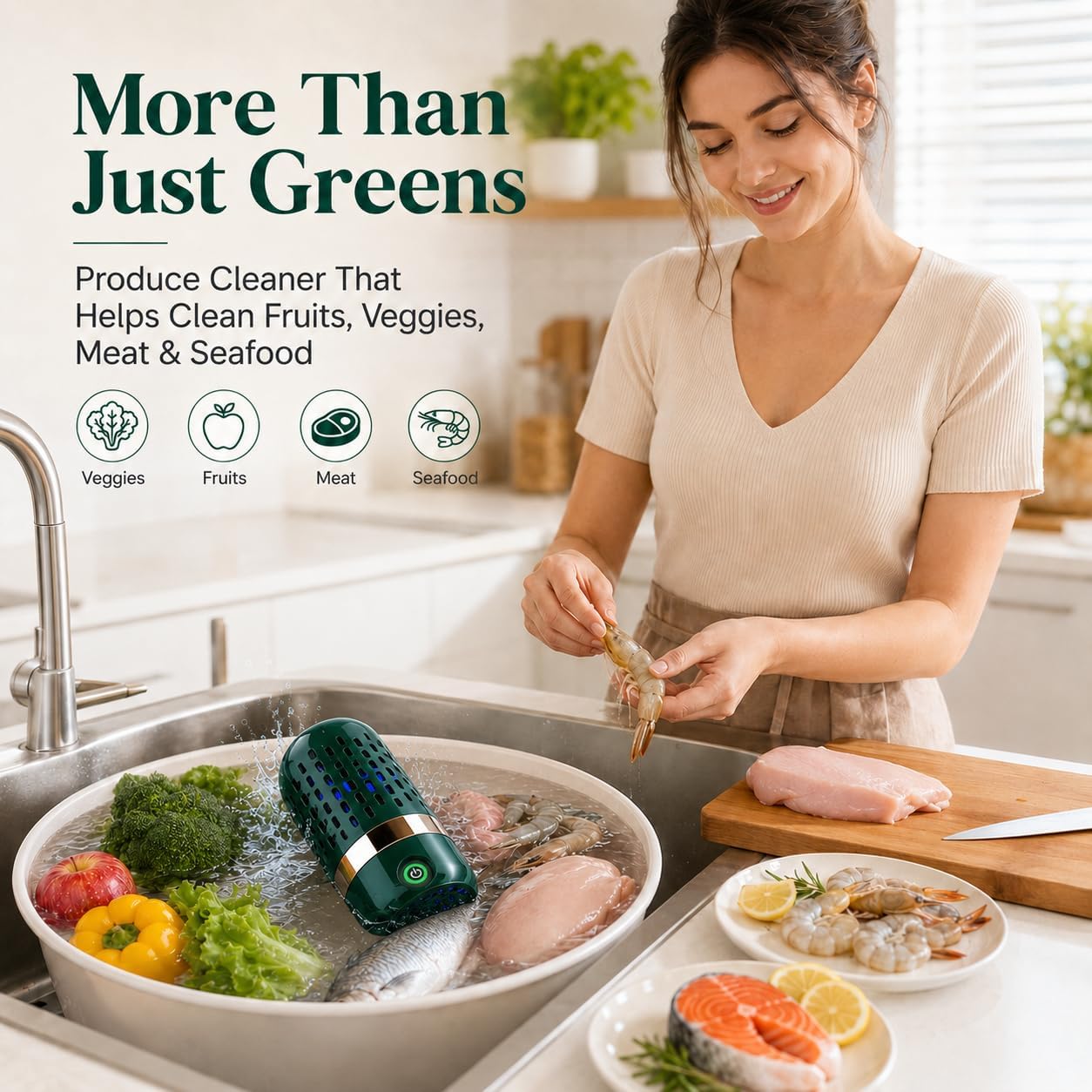 Fruit and Vegetable Cleaner, Produce Washer Device, Rechargeable