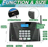 Vista 6 de Intercomunicadores inalámbricos para el hogar actualizado, intercomunicador dúplex completo de 5300 pies manos libres, sistema de intercomunicación