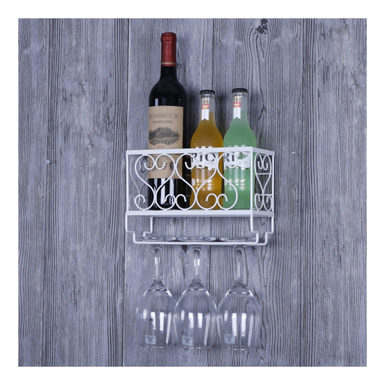 Range bouteille mural petit espace pour organiser verres et vins