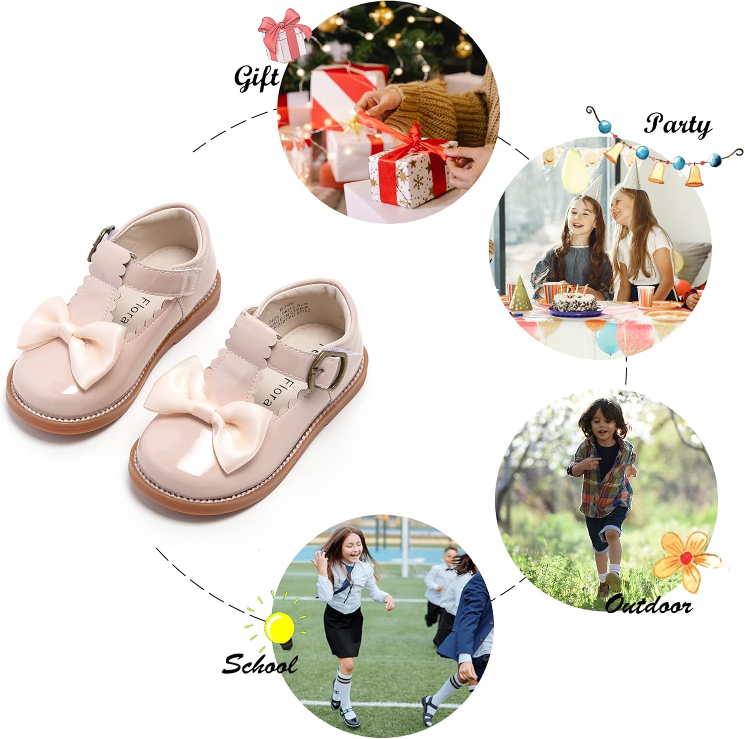 Felix & Flora Toddler Little Girl Mary Jane Dress Shoes - Ballet Flats for Girl Party School Shoes - Image 5