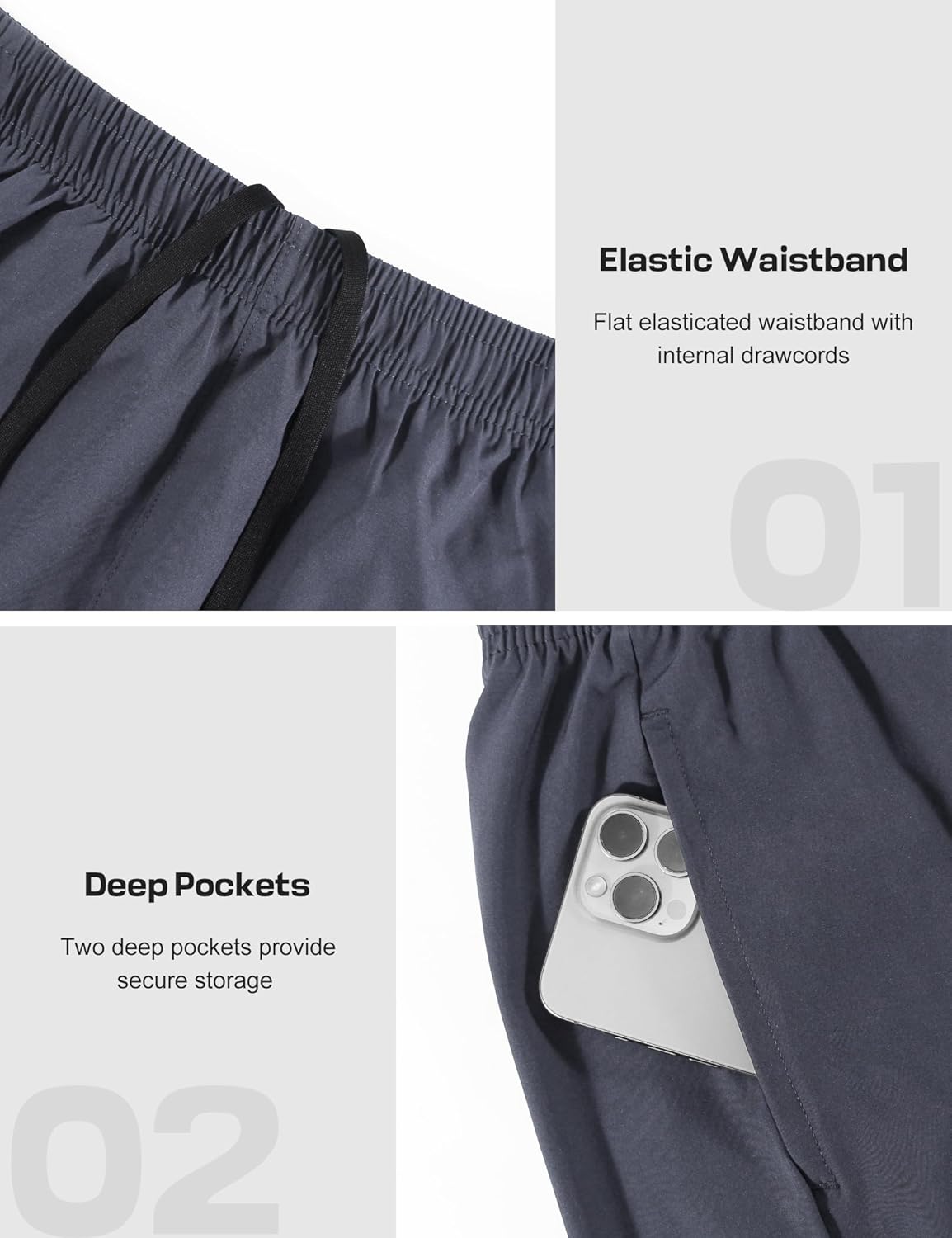 Men's Athletic Shorts 9'' Quick Dry Workout Running Shorts Lightweight Sports Gym Basketball Shorts with Pockets - Image 4