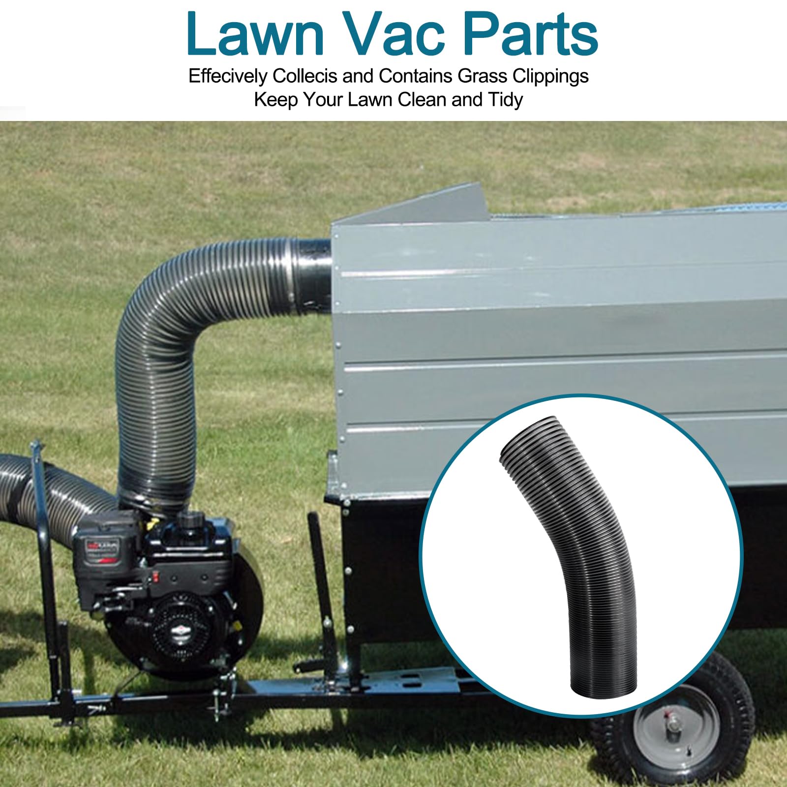 Manguera de vacío flexible de PVC para recogida de hierba, 6 pies de 8 pulgadas, lD, se adapta a la mayoría de marcas DR Trac Vac Cyclone