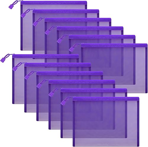 Sinzip 12 bolsas de malla de nailon con cremallera, bolsas de malla para cosméticos, bolsas de maquillaje, estuche de lápices, bolsas de viaje Sinzip 12 bolsas de malla de nailon con cremallera, bolsas de malla para cosméticos, bolsas de maquillaje, estuche de lápices, bolsas de viaje