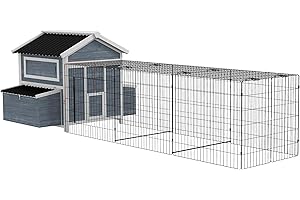 PawHut Wooden Duck House with Outdoor Pond