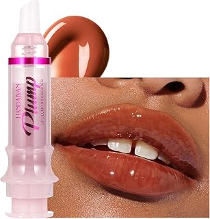 Plumping Lip Oil with Fresh Ginger Extract - Instant Fuller Lips, Ultra-Hydrating & Nourishing Glossy Lip Glow Oil, Lip Plumping Booster for Smooth, Defined Lips (#06 SPICED WINE, 1)
