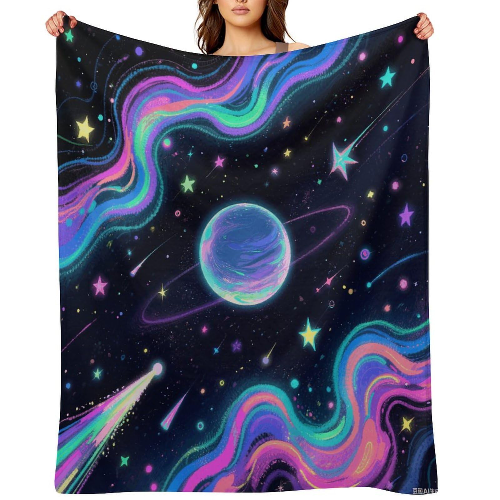 Starry Cosmos Throw Blanket for Couch and Bed Super Soft Warm Lightweight Throw Blankets Cozy Fuzzy Flannel Blanket Personalized Decorative Blankets for Sofa Decor 50"x60"