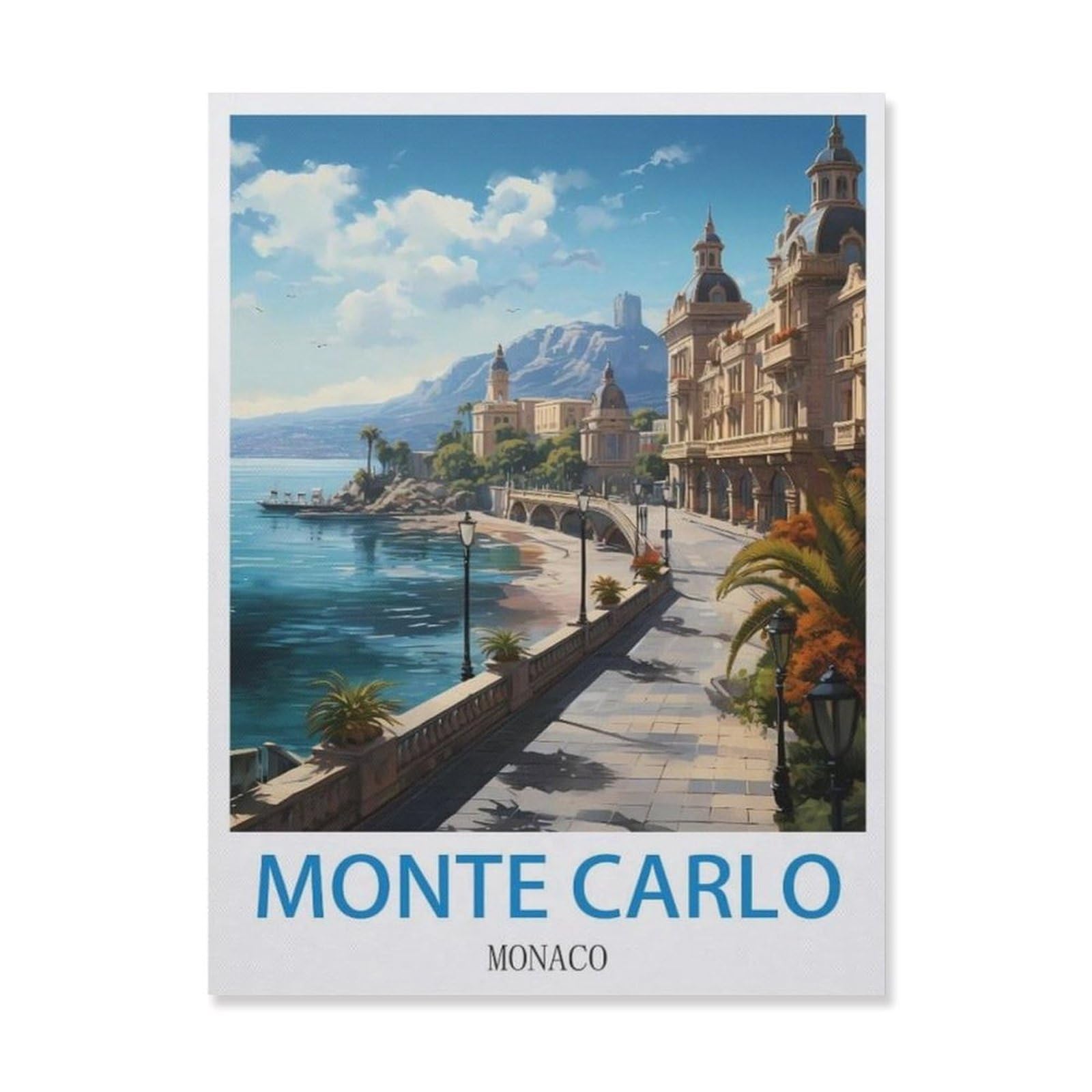 Vintage Metal Tin Sign，Monte Carlo Monaco(30x40cm）