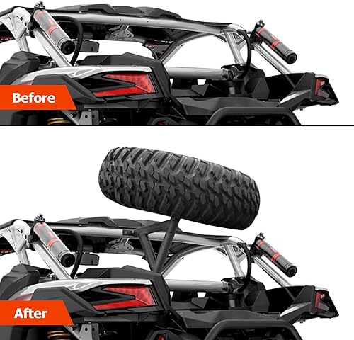 Miniatura 5 de WeiSen Soporte de soporte para neumáticos de repuesto con 4 tuercas de rueda, se adapta a soportes de neumáticos de repuesto de hasta 34 pulgadas,