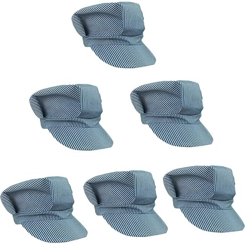 Funny Party Hats Train Conductor Hat - Train Conductor Costume Kids - 6 Pack Train Hat Party Favors - Dress Up