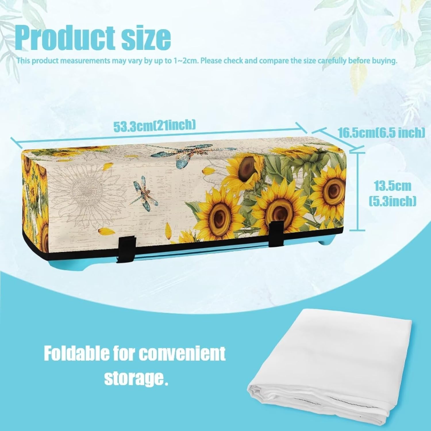 Binienty Beige Dragonfly Dust Cover for Cutting Machine, Sunflower Scrapbooking Die-Cut Machine Cover with 3 Storage Bag Wear Resistant to Keep Clean
